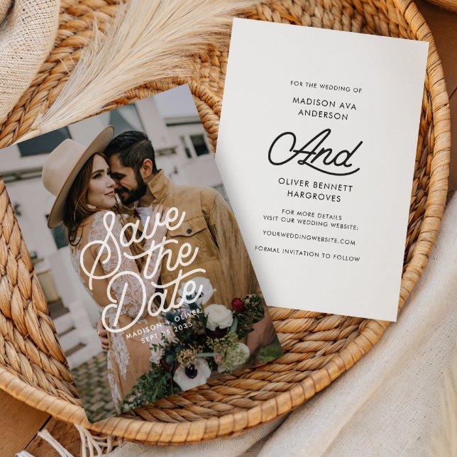 Modernes, mutiges, Save the Date Typografie-Foto W (Von Creator hochgeladen)