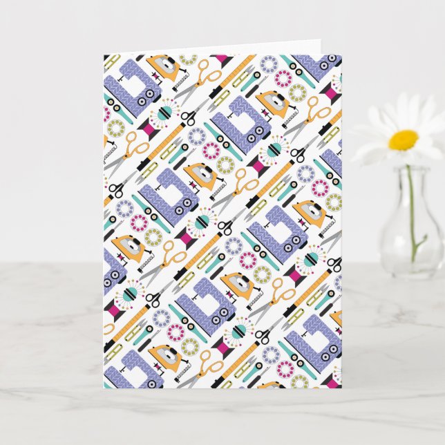 Modernes Nähmuster Karte (Kleine Pflanze)