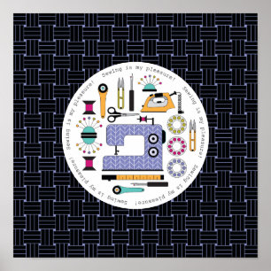 Modernes Nähmuster Poster