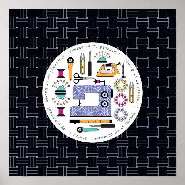 Modernes Nähmuster Poster (Vorne)