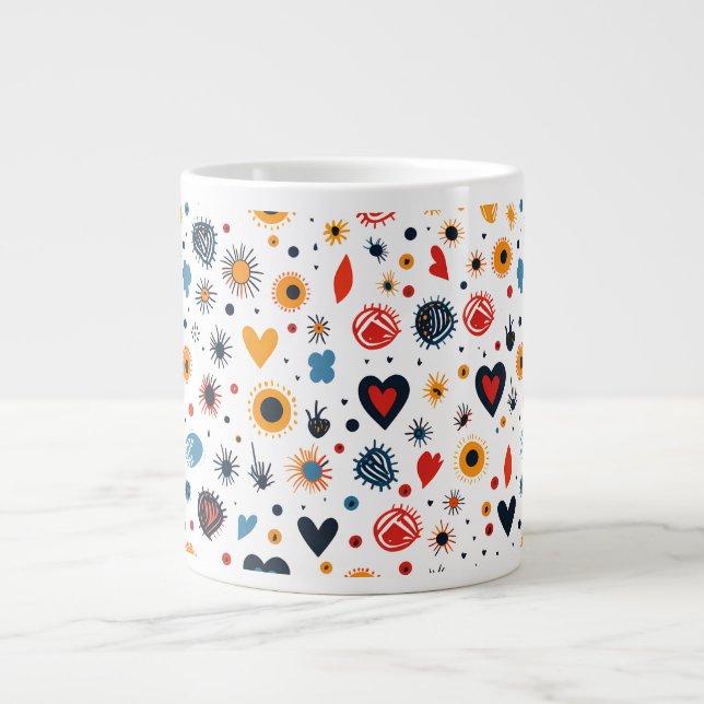Modernes Nahtloses Batik-Muster Jumbo-Tasse (Vorderseite)