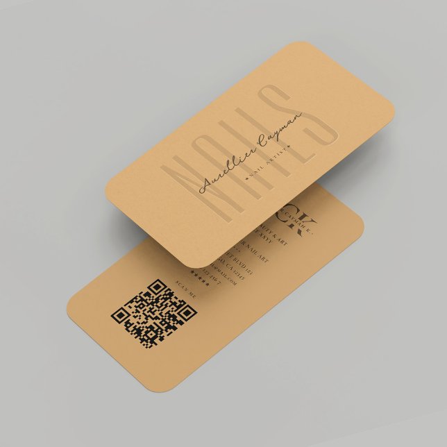 Modernes Nail Artist Nail Salon Brown Sugar Monogr Visitenkarte (Modern Nail Artist Nail Salon Brown Sugar Monogram Business Card
)