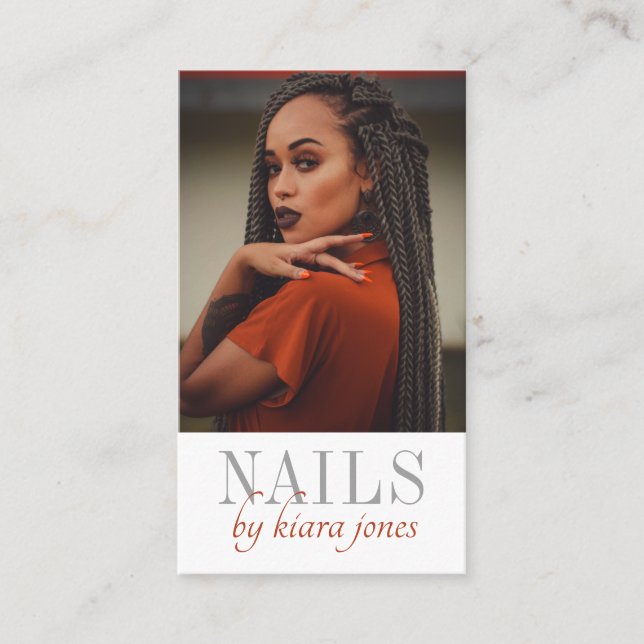 Modernes Nail Salon Foto Visitenkarte (Vorderseite)