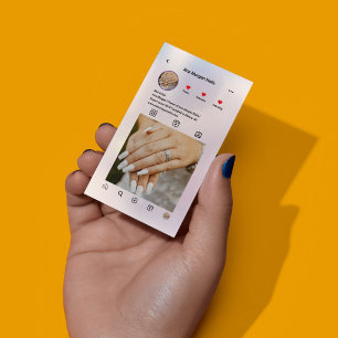 Modernes Nail Salon instagramm Qr Code Holographis Visitenkarte