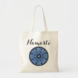 Modernes Namaste Blaues Mandala Tragetasche
