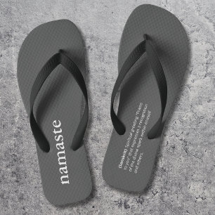 Modernes Namaste-Geschenk für Yoga-Lehrer Schwarz  Flip Flops