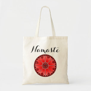 Modernes Namaste Rot Mandala Tragetasche