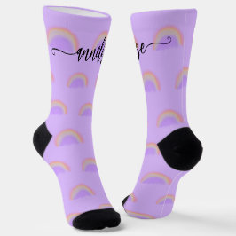 Modernes Namensskript personalisierter pastellfarb Socken