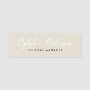 Modernes, natürliches Skript mit minimalem QRcode Namensschild