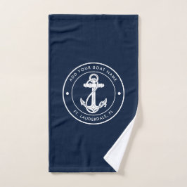 Modernes Nautical Anchor Boat Name Custom Swag Handtuch