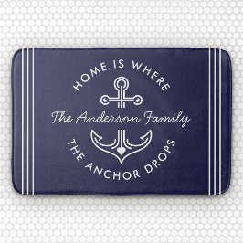 Modernes Nautikurteil mit eigenem Familiennamen Na Badematte