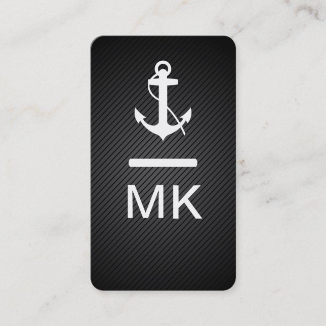 Modernes nautisches Monogramm Visitenkarte (Vorderseite)