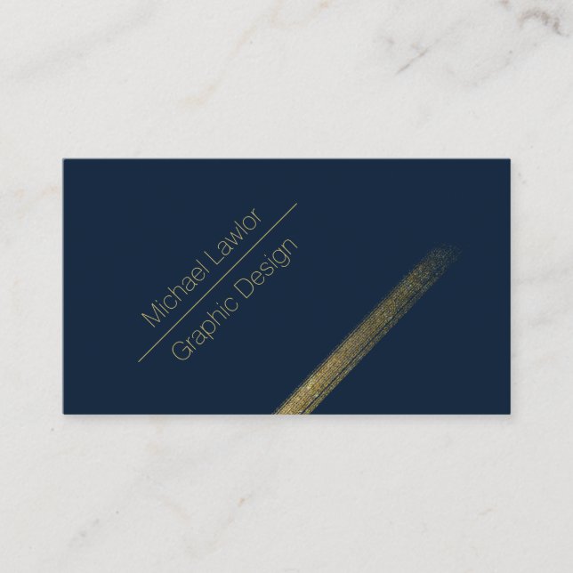 Modernes Navy Blue mit Gold Business Card Visitenkarte (Vorderseite)