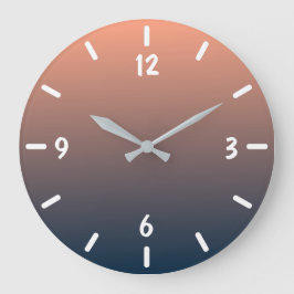 Modernes Navy Blue und Korallengrab Große Wanduhr