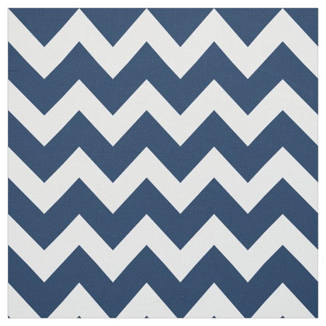 Modernes Navy Blue/White Zickzack Stripes Muster Stoff (Muster)