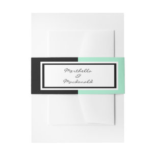 Modernes Neo Mint Black WEDING Einladungsbanderole