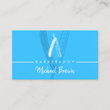 Modernes Neon Blue Barber Razor Design