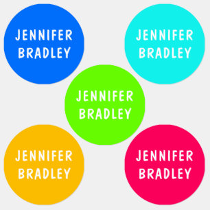 Modernes Neon Boy Girl - Personalisierter Name Etiketten