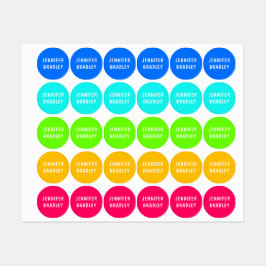 Modernes Neon Boy Girl - Personalisierter Name Etiketten