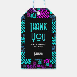 Modernes Neon Geometrisches Muster Vielen Dank Geschenkanhänger