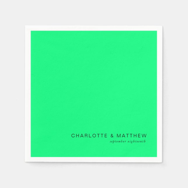 Modernes Neon-Grün Serviette (Vorderseite)