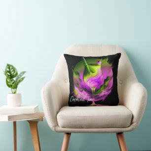 Modernes Neon Party Time Personalisiert Kissen