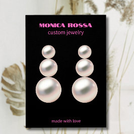 Modernes Neon Pink Schwarzer Schmuck Ohrring-Displ