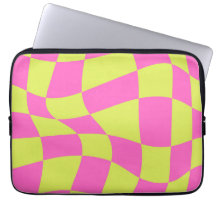 Modernes Neon Vibrany-Schachbrettmuster Gelb