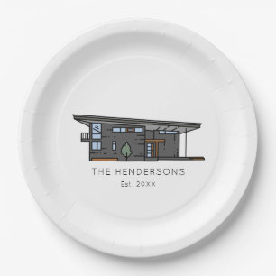 Modernes neues Zuhause Housewarming-Party Pappteller