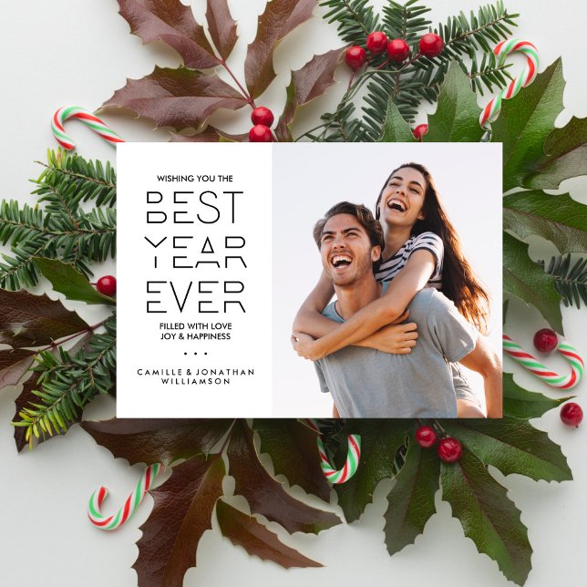 Modernes Neujahrsfest Foto Bestes Jahr Feiertagskarte (Von Creator hochgeladen)