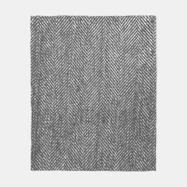 Modernes neutrales graues Fischgrätenmuster Fleecedecke