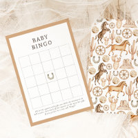 Modernes, neutrales Rodeo Baby Shower Baby Bingo S