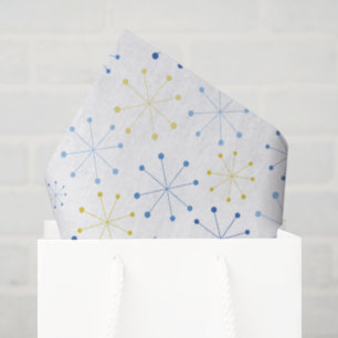 Modernes Neutronenzeitalter, blaues gelbes Muster Seidenpapier