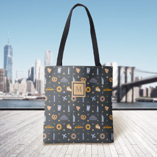Modernes New York City Muster Grau Monogram