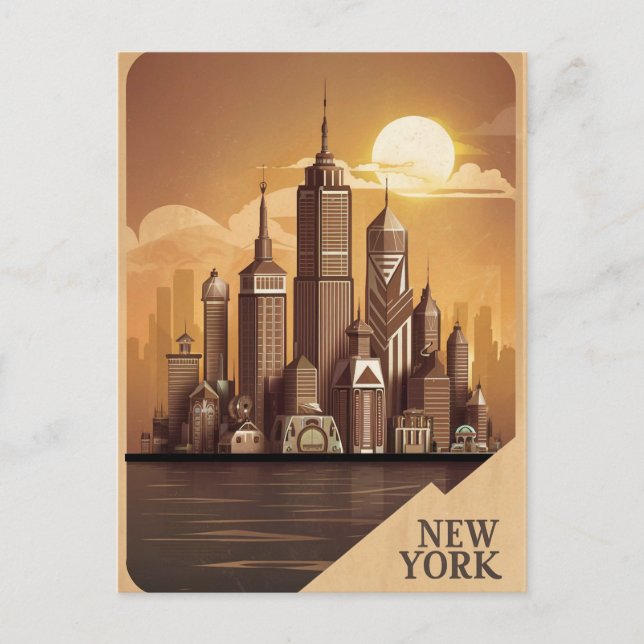 modernes New York Postkarte (Vorderseite)