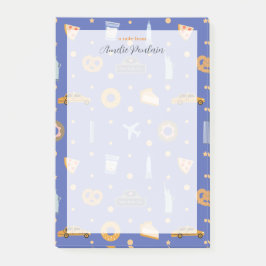 Modernes New Yorker Stadtmuster Royal Blue Name Post-it Klebezettel
