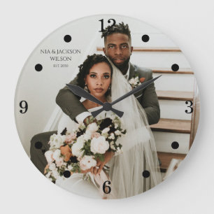 Modernes Newlywed Foto Große Uhr