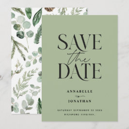 Modernes, nicht-Foto-elegantes botanisches Aquarel Save The Date