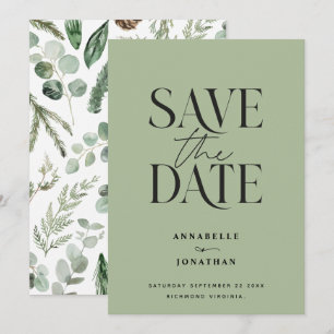Modernes, nicht-Foto-elegantes botanisches Aquarel Save The Date