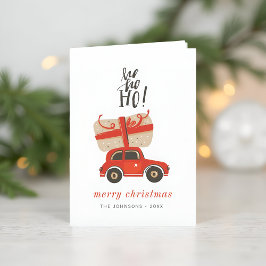 Modernes Niedlich-Chic Weihnachtsgeschenk Red Car Feiertagskarte