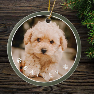 Modernes Niedlich Paws Family Pet Foto Keramik Ornament