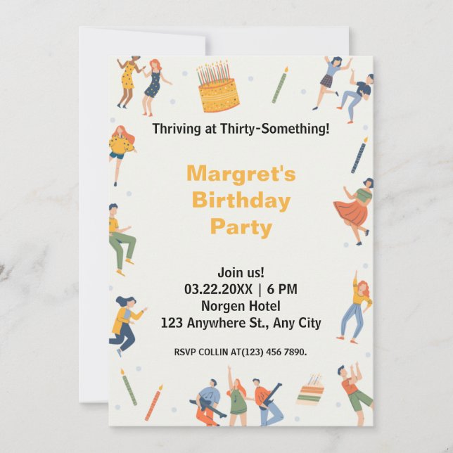 Modernes niedliche Geburtstag Party (Vorderseite)