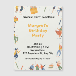Modernes niedliche Geburtstag Party Magneteinladung