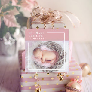 Modernes Niedliches Baby-Foto   Rosa und Weiß   An