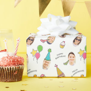 Modernes, Niedliches Birthday Hats Foto Geschenkpapier