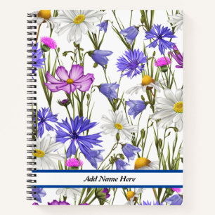 Modernes Niedliches Blumenmuster Notizbuch