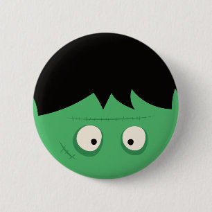 Modernes Niedliches Frankenstein Monster Halloween Button