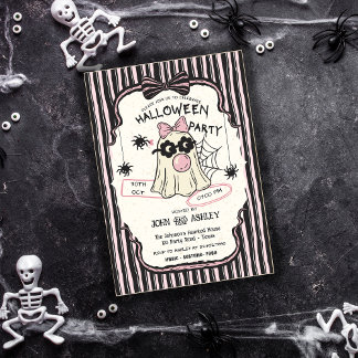Modernes Niedliches Gespenst Halloween-Kostüm-Part Einladung