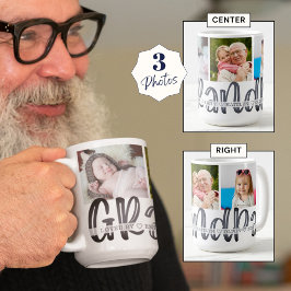 Modernes Niedliches GRANDPA 3 Foto Personalisiert Kaffeetasse