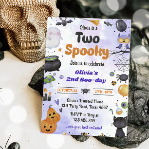 Modernes Niedliches Halloween 2. Geburtstag Einladung